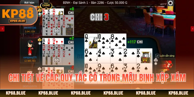 Chi tiết về các quy tắc có trong Mậu Binh Xập Xám