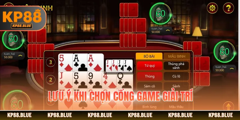 Lưu ý khi chọn cổng game giải trí